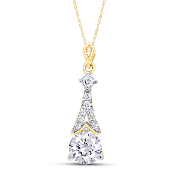 1 3/4 Carat Lab Created Moissanite Diamond Teardrop Pendant Necklace In 925 Sterling Silver (1.75 Cttw)