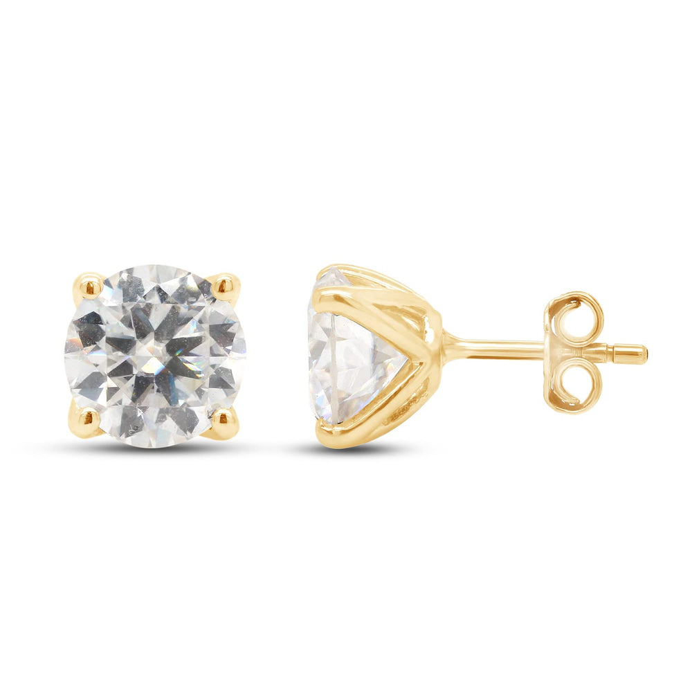 
                      
                        3.50 Carat 8MM Round Cut Lab Created Moissanite Diamond Solitaire Stud Earrings In 10K Solid Gold
                      
                    