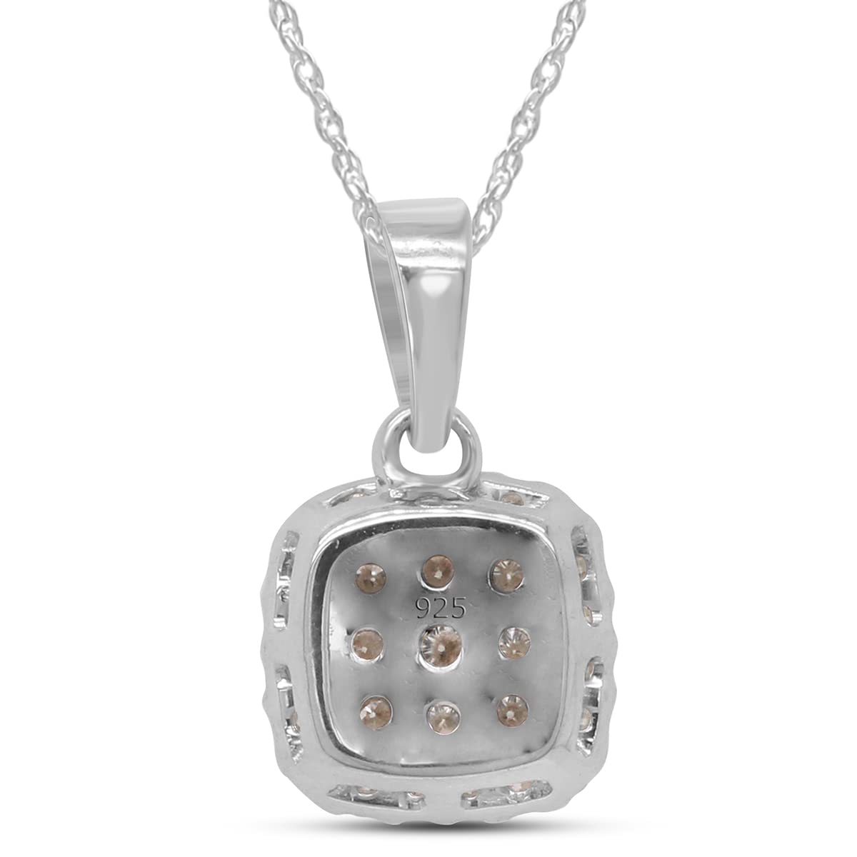Load image into Gallery viewer, 1/3 Carat Round Cut Lab Created Moissanite Diamond Cluster Pendant Necklace In 925 Sterling Silver (0.33 Cttw)
