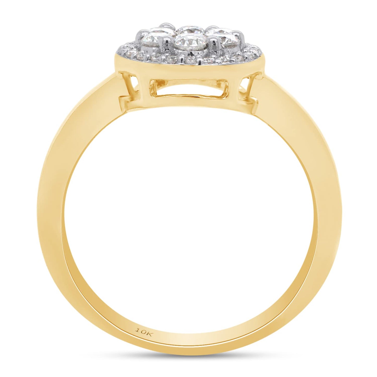 Load image into Gallery viewer, 1/2 ct. t.w Round Cut Lab Created Moissanite Diamond Cluster Engagement Ring for Women in 10K or 14K Solid Gold (0.50 Cttw)
