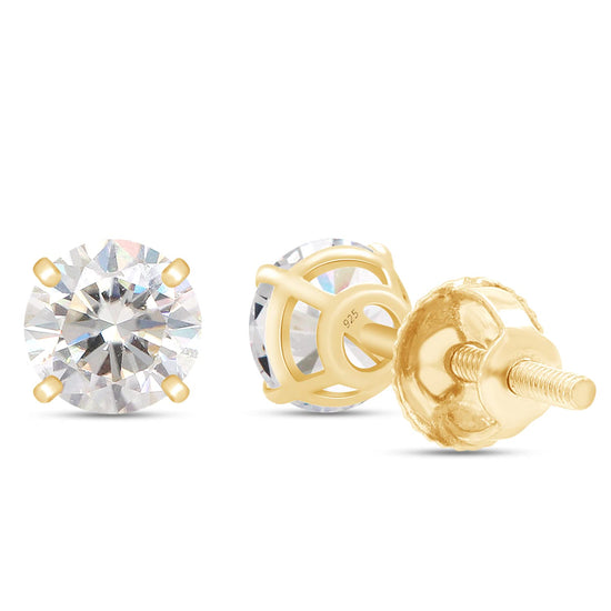 4/5 Carat Lab Created Moissanite Diamond Screw Back Stud Earrings In 925 Sterling Silver (0.80 Cttw)