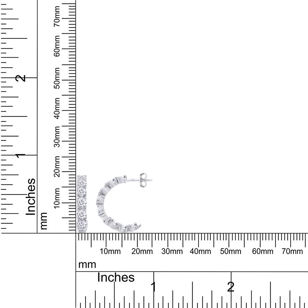 
                      
                        1.90 Carat Round Cut Lab Created Moissanite Diamond Push Back J Hoop Earrings In 925 Sterling Silver (1.90 Cttw)
                      
                    