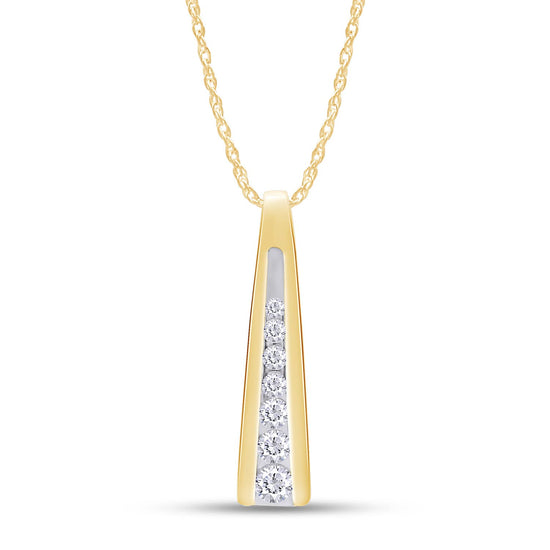 1/2 Carat Lab Created Moissanite Diamond Seven Stone Journey Bar Pendant Necklace In 925 Sterling Silver