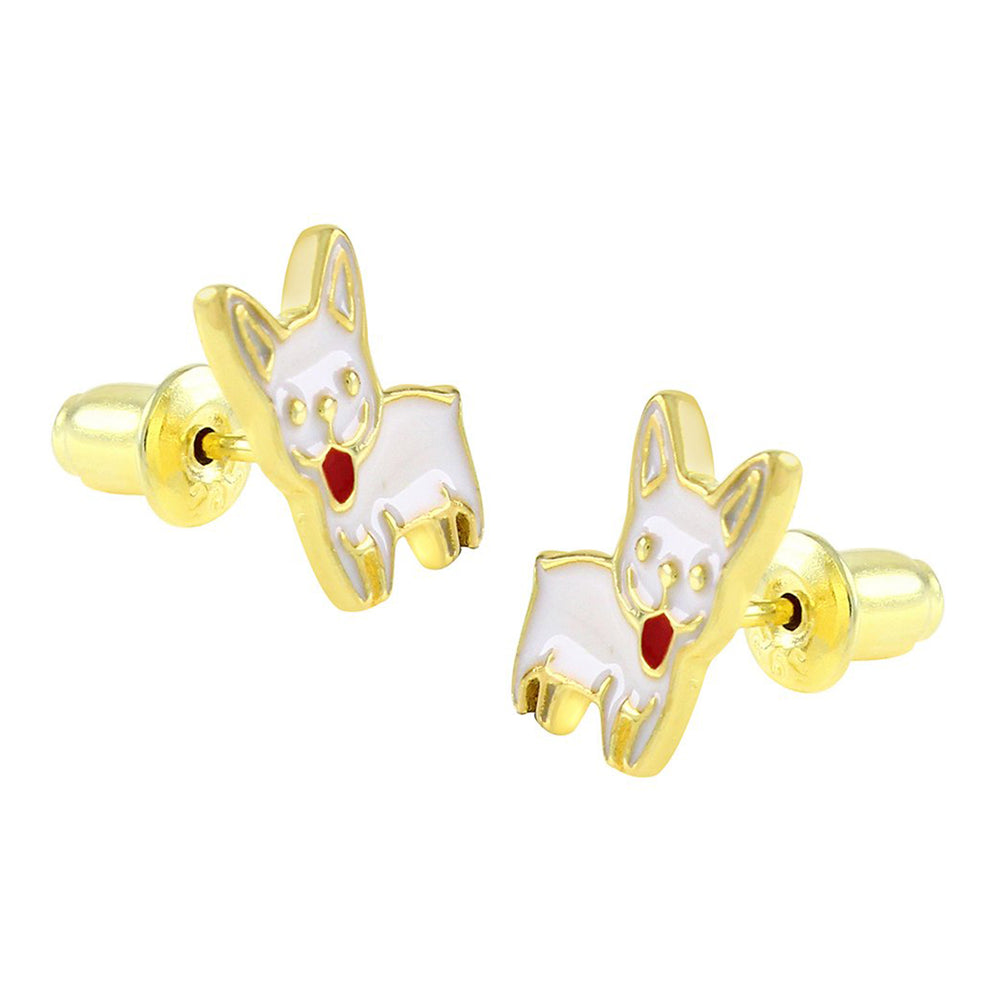 
                      
                        Jewelry Enamel Dog Stud Earrings 925 Sterling Silver
                      
                    