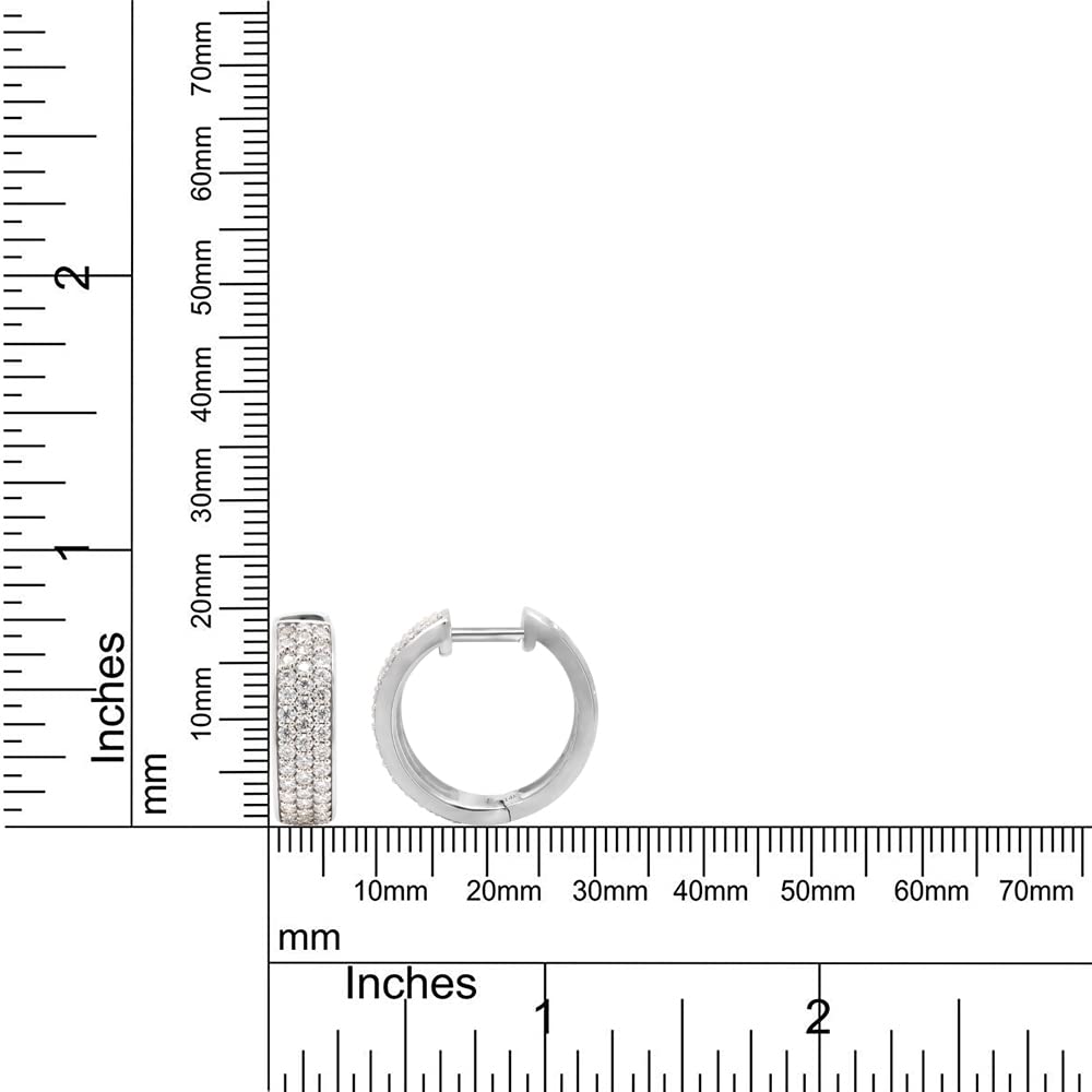 
                      
                        1.25 Carat Round Cut Lab Created Moissanite Diamond Triple Row Huggie Hoop Earrings In 10K Or 14K Solid Gold
                      
                    