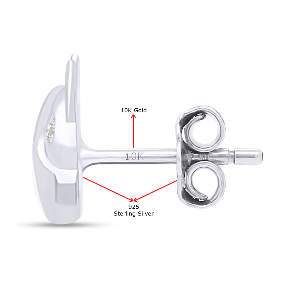
                      
                        1/5 Carat Round Cut Lab Created Moissanite Diamond Push Back Pig Face Stud Earrings In 925 Sterling Silver With 10k Gold Post (0.20 Cttw)
                      
                    