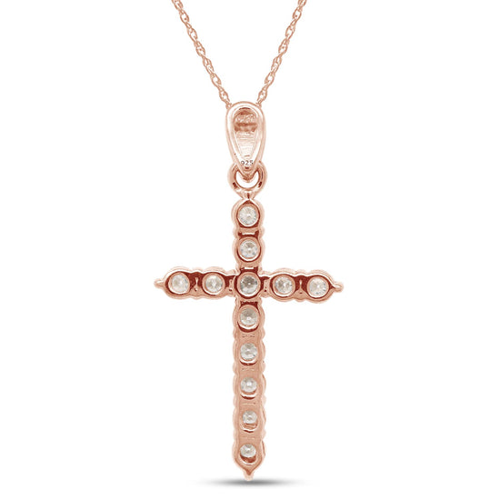 1 1/10 Carat Lab Created Moissanite Diamond Cross Pendant Necklace In 925 Sterling Silver (1.10 Cttw)