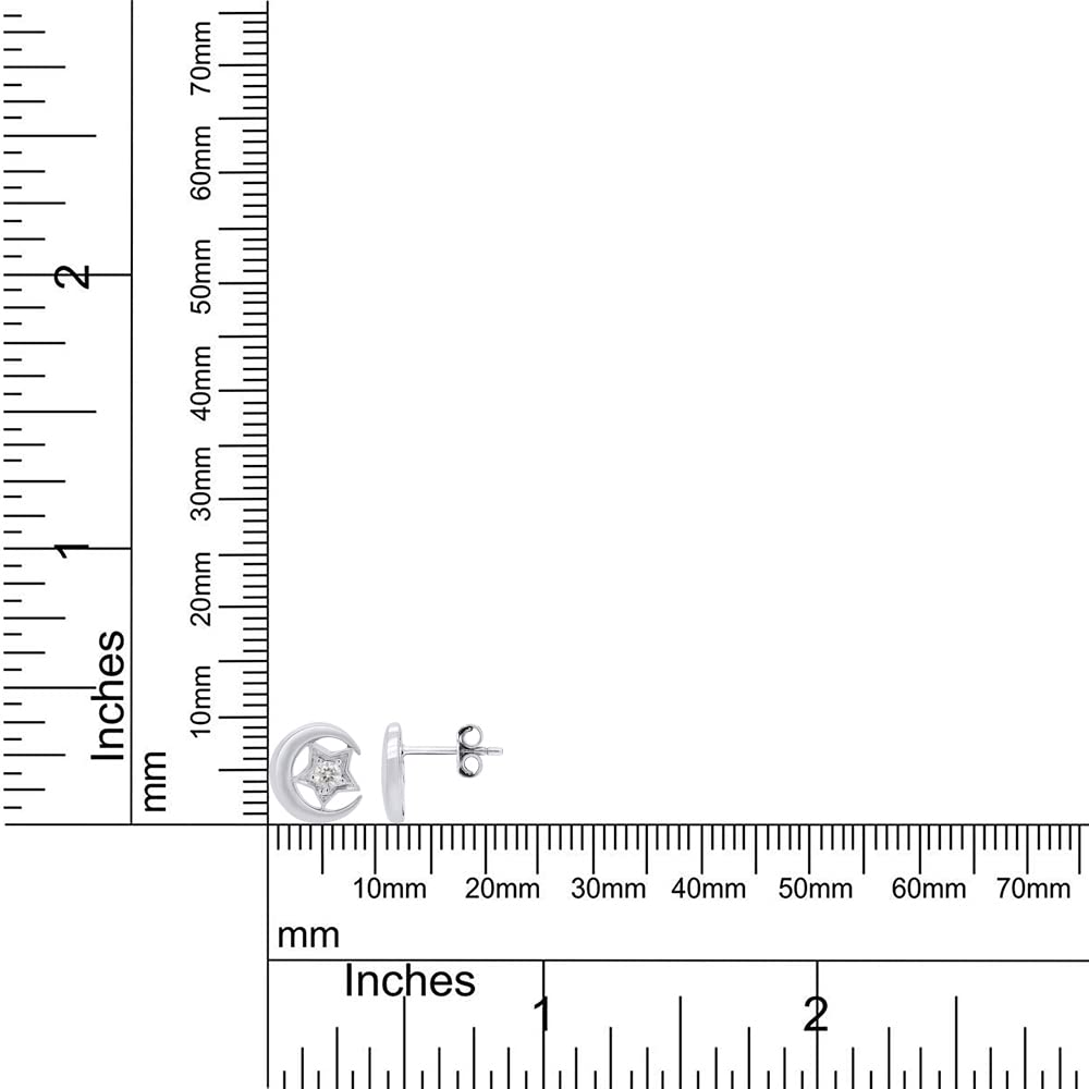 
                      
                        1/10 Carat Lab Created Moissanite Diamond Push Back Star Moon Stud Earrings In 925 Sterling Silver (3.25 Cttw)
                      
                    