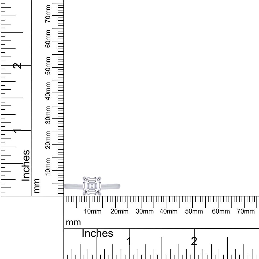 
                      
                        0.90 Carat 5.5MM Asscher Shape Lab Created Moissanite Diamond Solitaire Engagement Ring For Women In 925 Sterling Silver Or 10K Or 14K Solid Gold
                      
                    