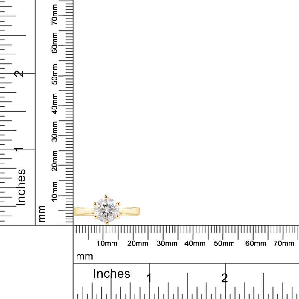 
                      
                        1.00 Carat 6.5MM Round Cut Lab Created Moissanite Diamond Solitaire Engagement Ring For Women In 925 Sterling Silver
                      
                    