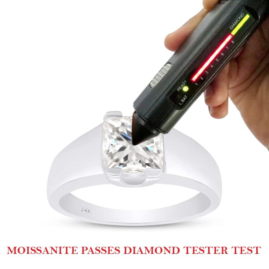 1 3/4 ct. t.w 7MM Princess Cut Lab Created Moissanite Diamond Solitaire Wedding Engagement Ring for Women in 10K or 14K Solid Gold (1.75 Cttw)