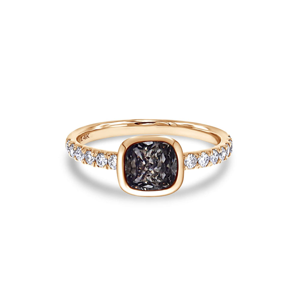 
                      
                        1.15 Ct Black Cushion And 0.30 Ct G Color Round Cut IGI Certified Lab Grown Diamond Eternity Solitaire Engagement Ring In 10K Or 14K Solid Gold
                      
                    