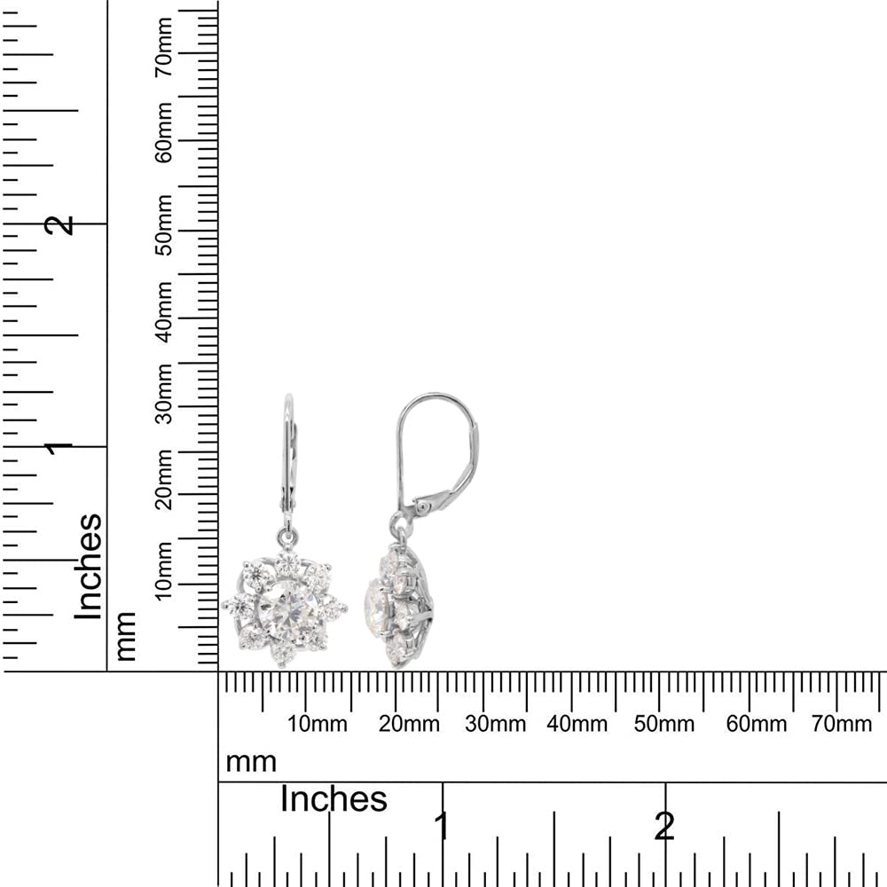 
                      
                        3 4/9 Carat Round Cut Lab Created Moissanite Diamond Halo Drop Earrings In 10K Or 14K Solid Gold (3.45 Cttw)
                      
                    