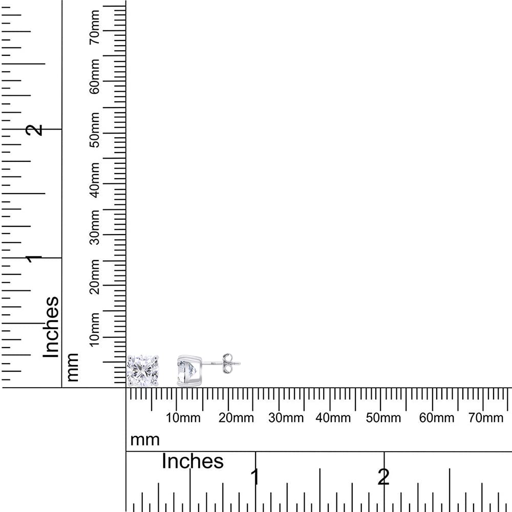 
                      
                        2 Carat Cushion Cut Lab Created Moissanite Diamond Push Back Solitaire Earrings In 925 Sterling Silver (VVS1 Clarity, 2 Cttw)
                      
                    
