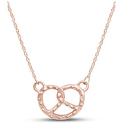Pretzel Pendant Necklace Sterling Silver