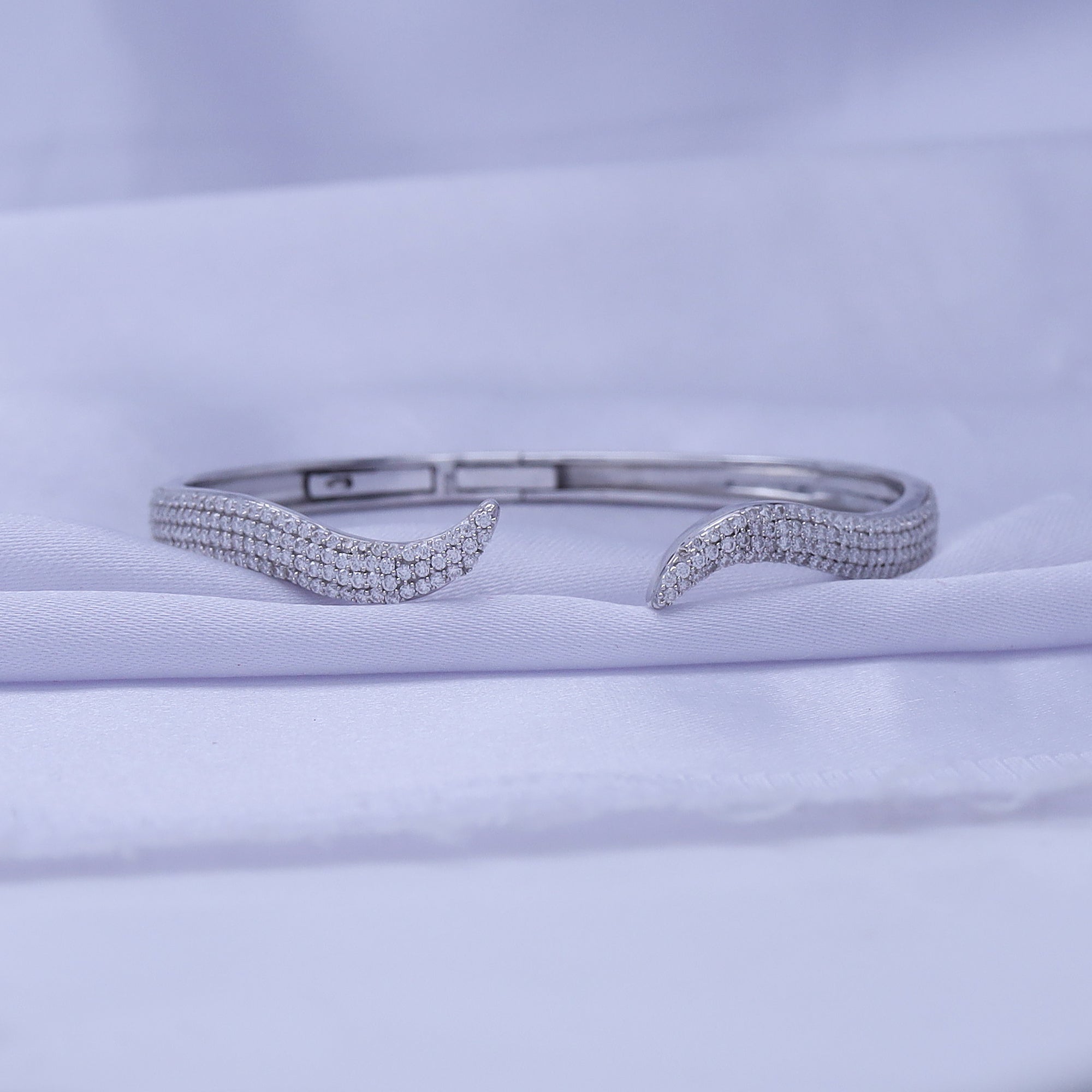 Lab Created Moissanite Open Cuff Bangle Bracelet