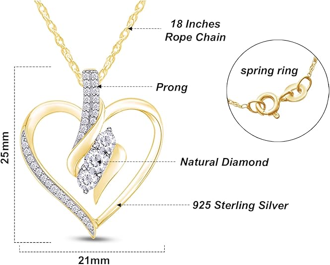 Sparkling Heart Pendant Moissanite Necklace