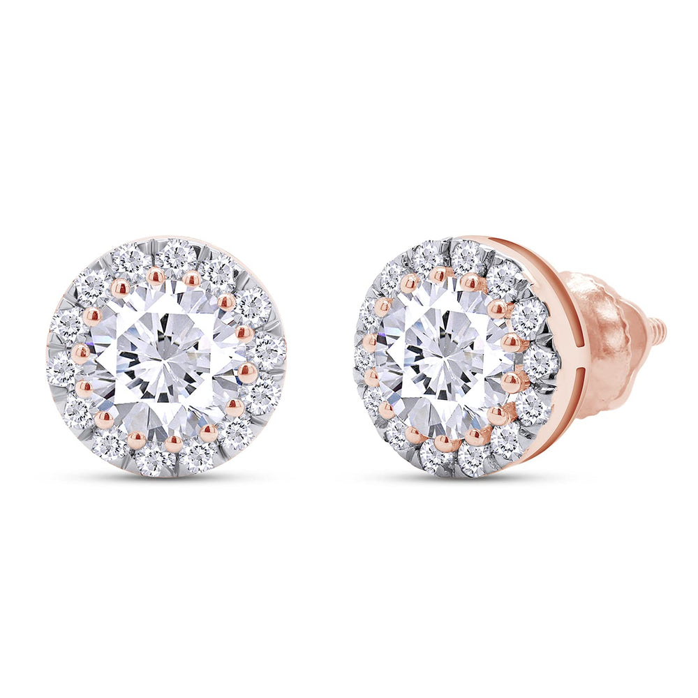 
                      
                        3 Carat Lab Created Moissanite Diamond Screw Back Halo Stud Earrings In 925 Sterling Silver (VVS1 Clarity, 3 Cttw)
                      
                    