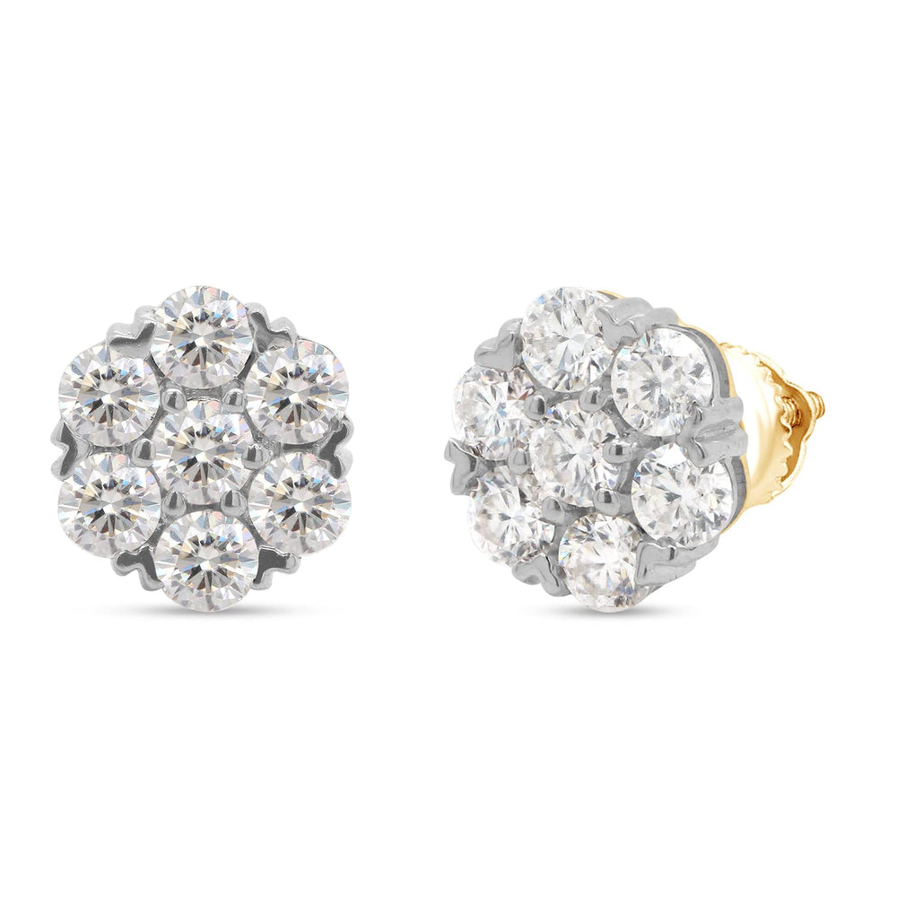 
                      
                        1.20 Carat Round Cut Lab Created Moissanite Diamond Floral Cluster Stud Earrings For Women In 10K Or 14K Solid Gold
                      
                    