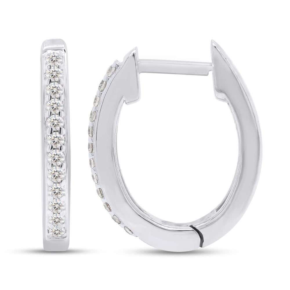 
                      
                        1/10 Carat Lab Created Moissanite Diamond Half Eternity Hoop Earrings In 925 Sterling Silver (0.10 Cttw)
                      
                    