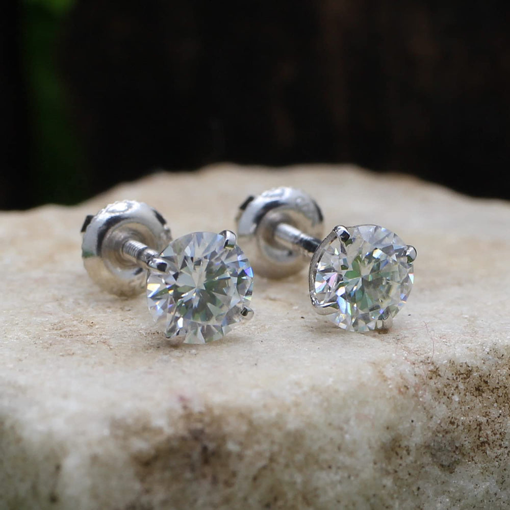 
                      
                        4/5 Carat Lab Created Moissanite Diamond Screw Back Stud Earrings In 925 Sterling Silver (0.80 Cttw)
                      
                    