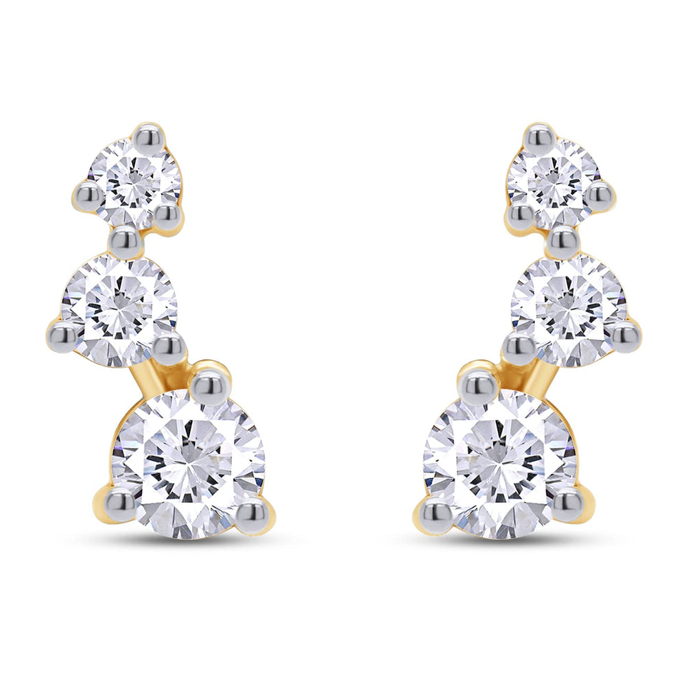 
                      
                        1/2 Carat Round Cut Lab Created Moissanite Diamond Push Back Crawler Stud Earrings In 925 Sterling Silver (0.50 Cttw)
                      
                    