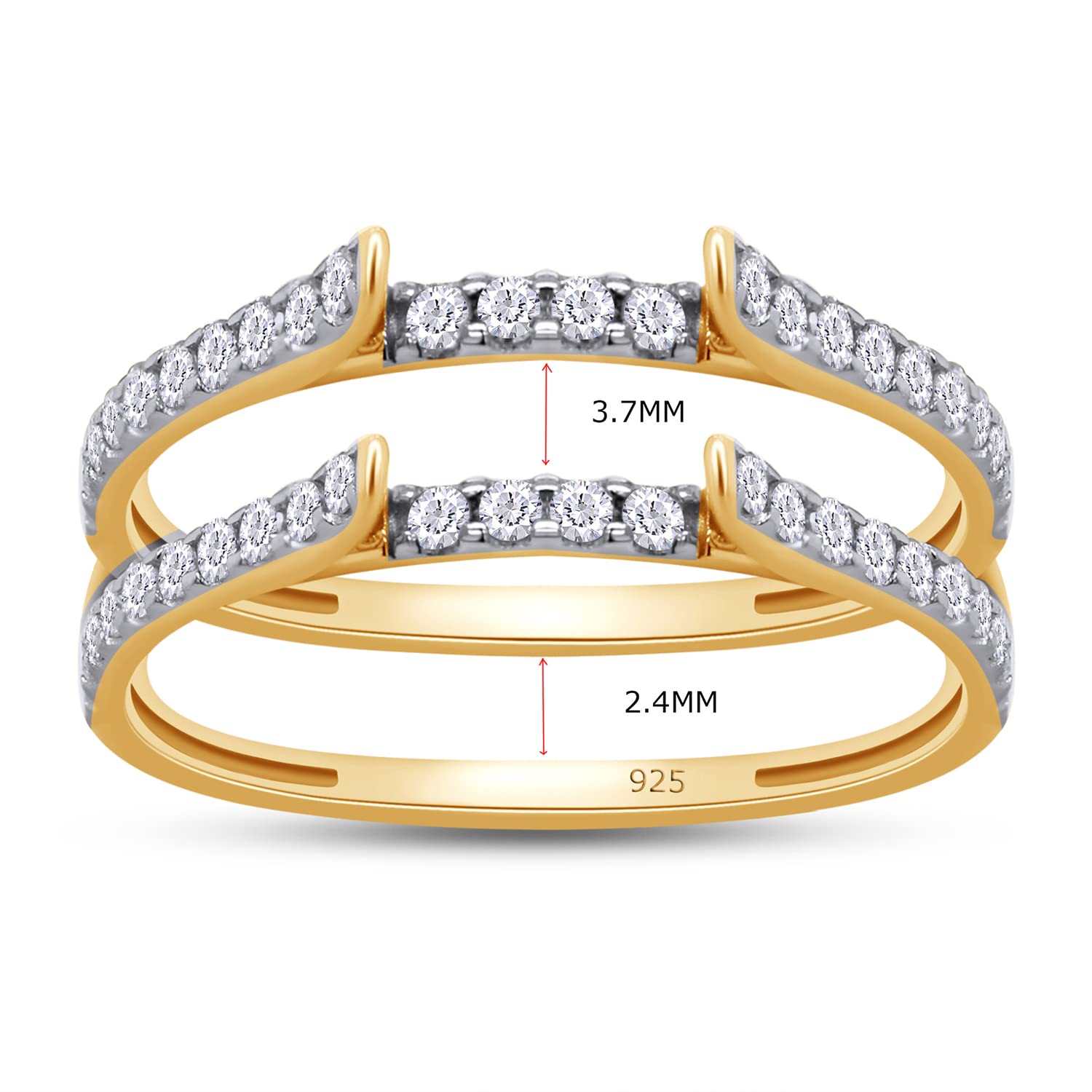 2.10 Ct Round Cut Moissanite Enhancer Engagement Women's Ring outlets 14k Yellow Gold Finish