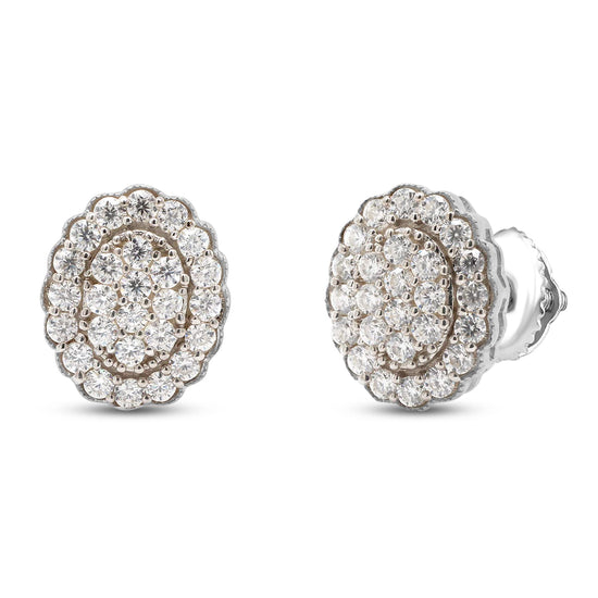 1/2 ct.t.w Round Cut Lab Created Moissanite Diamond Cluster Stud Earrings In 10K Or 14K Solid Gold Jewelry For Women (0.50 Cttw)