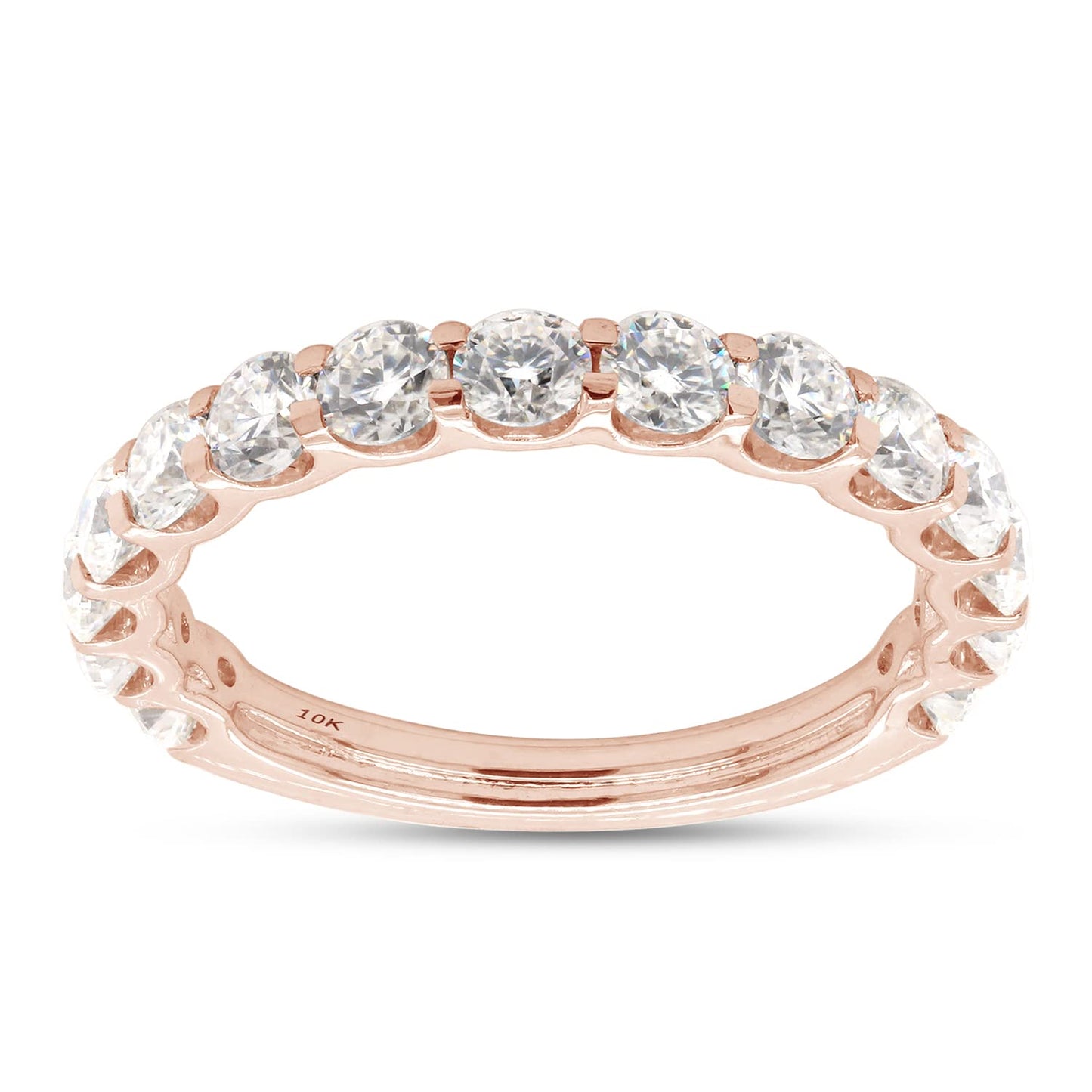 1 1/3 Carat Lab Created Moissanite Diamond Eternity Wedding Band Ring in 10K or 14K Solid Gold For Women (1.33 Cttw)