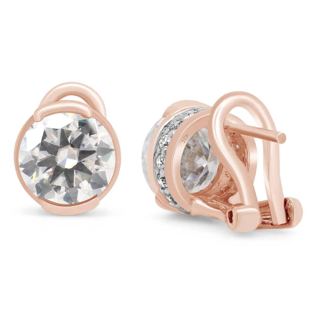 
                      
                        3.50 Carat 8MM Round Cut Lab Created Moissanite Diamond Solitaire Stud Earrings In 10K Or 14K Solid Gold
                      
                    