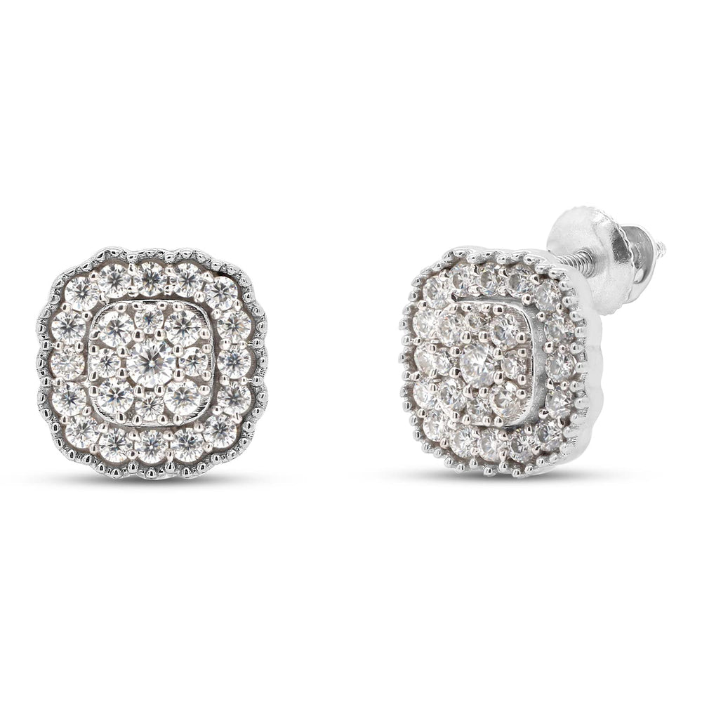 
                      
                        0.50 Carat Round Cut Lab Created Moissanite Diamond Halo Cluster Stud Earrings In 10K Or 14K Solid Gold For Women
                      
                    