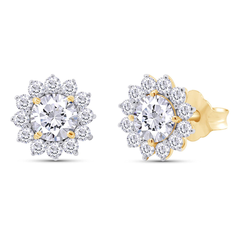 
                      
                        1.5 Carat Round Cut Lab Created Moissanite Diamond Push Back Halo Stud Earrings In 925 Sterling Silver (1.5 Cttw)
                      
                    