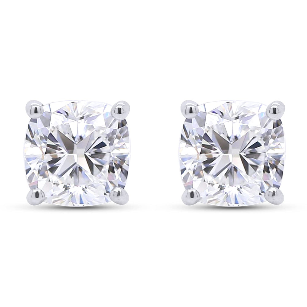 
                      
                        3 Carat 7MM Cushion Cut Lab Created Moissanite Diamond Push Back Stud Earrings In 925 Sterling Silver (3 Cttw)
                      
                    