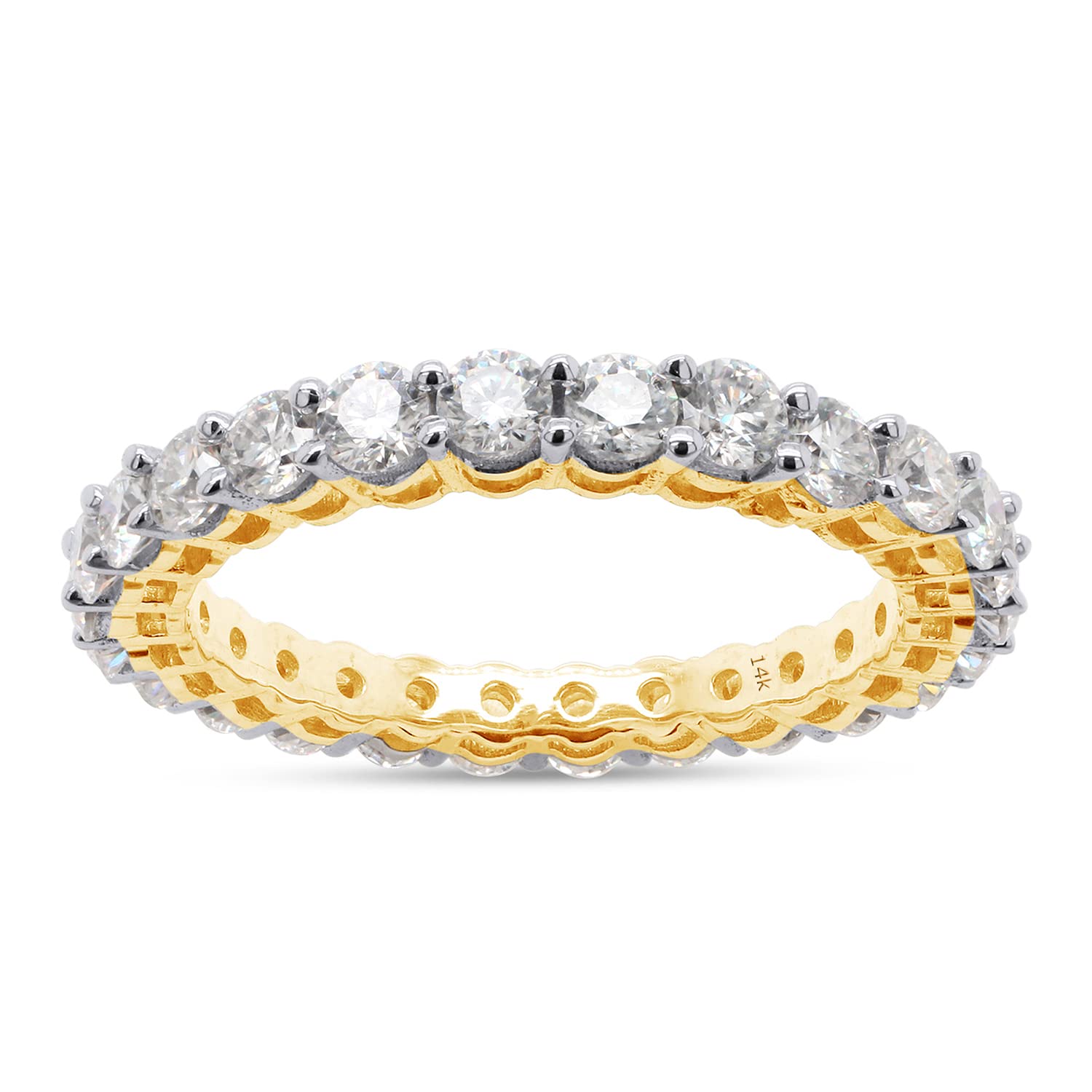 2.5MM Lab Created Moissanite Eternity Ring Band