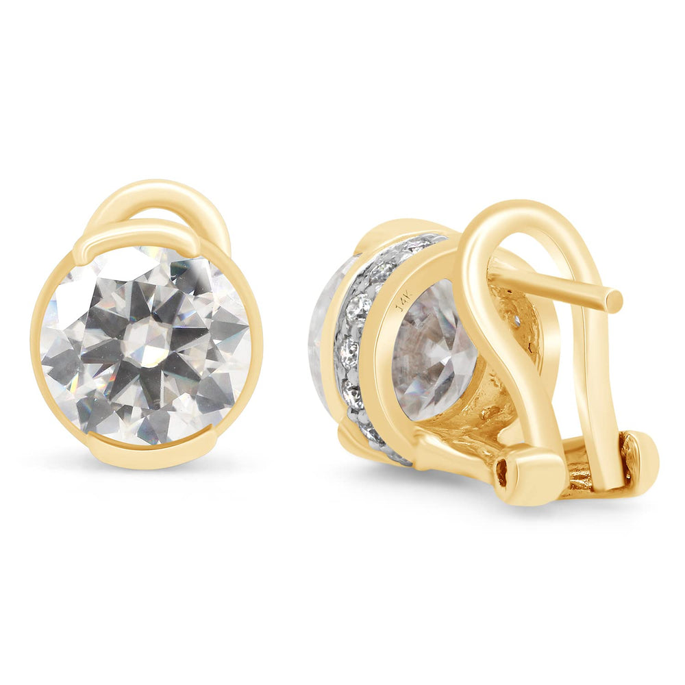 
                      
                        3.50 Carat 8MM Round Cut Lab Created Moissanite Diamond Solitaire Stud Earrings In 10K Or 14K Solid Gold
                      
                    