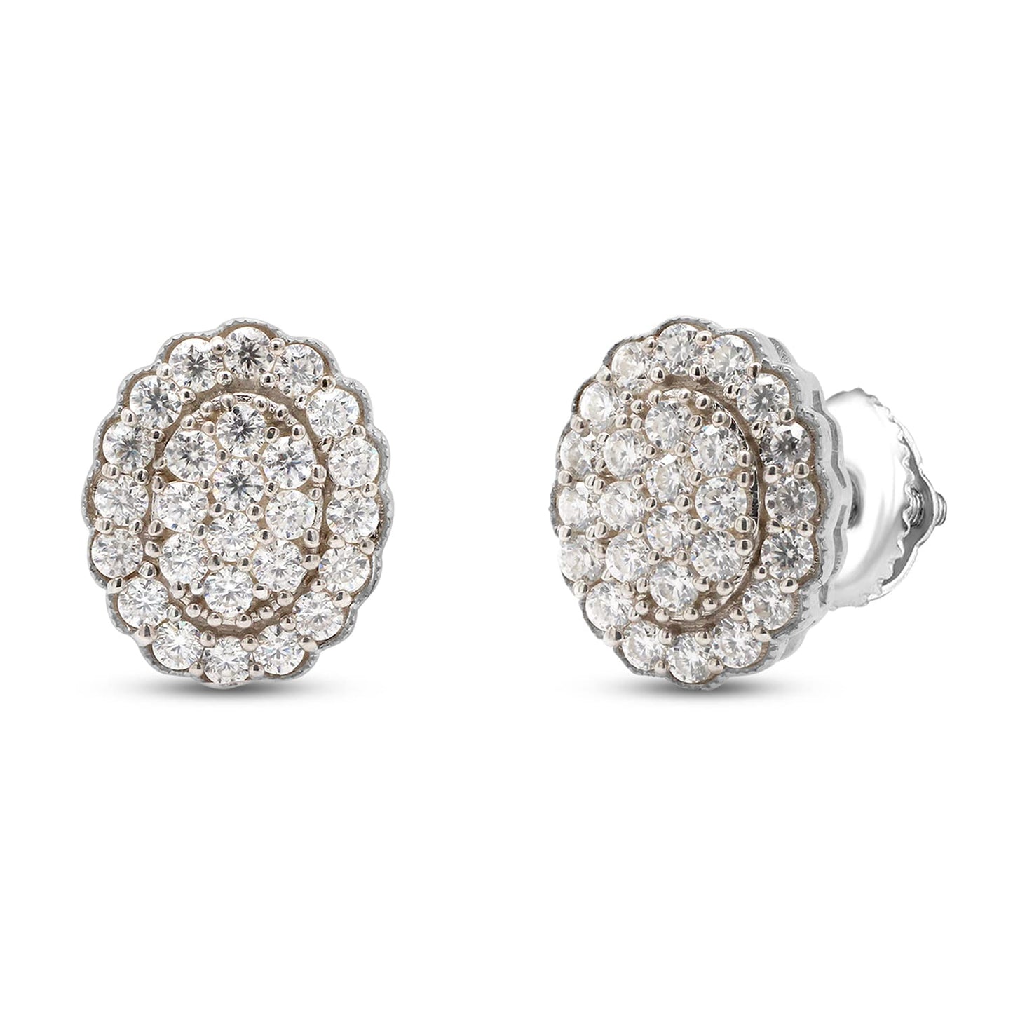 0.50 Carat Round Cut Lab Created Moissanite Diamond Cluster Stud Earrings In 925 Sterling Silver Jewelry For Women
