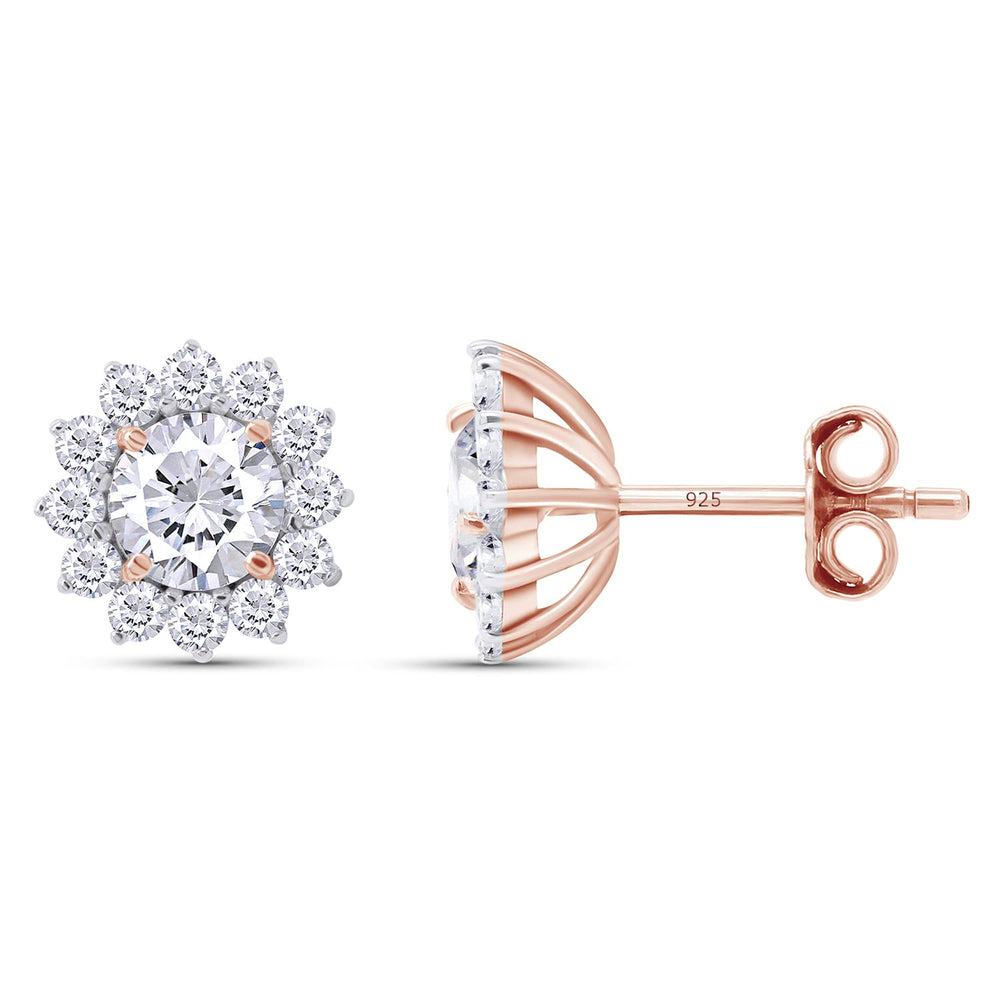 
                      
                        1.5 Carat Round Cut Lab Created Moissanite Diamond Push Back Halo Stud Earrings In 925 Sterling Silver (1.5 Cttw)
                      
                    