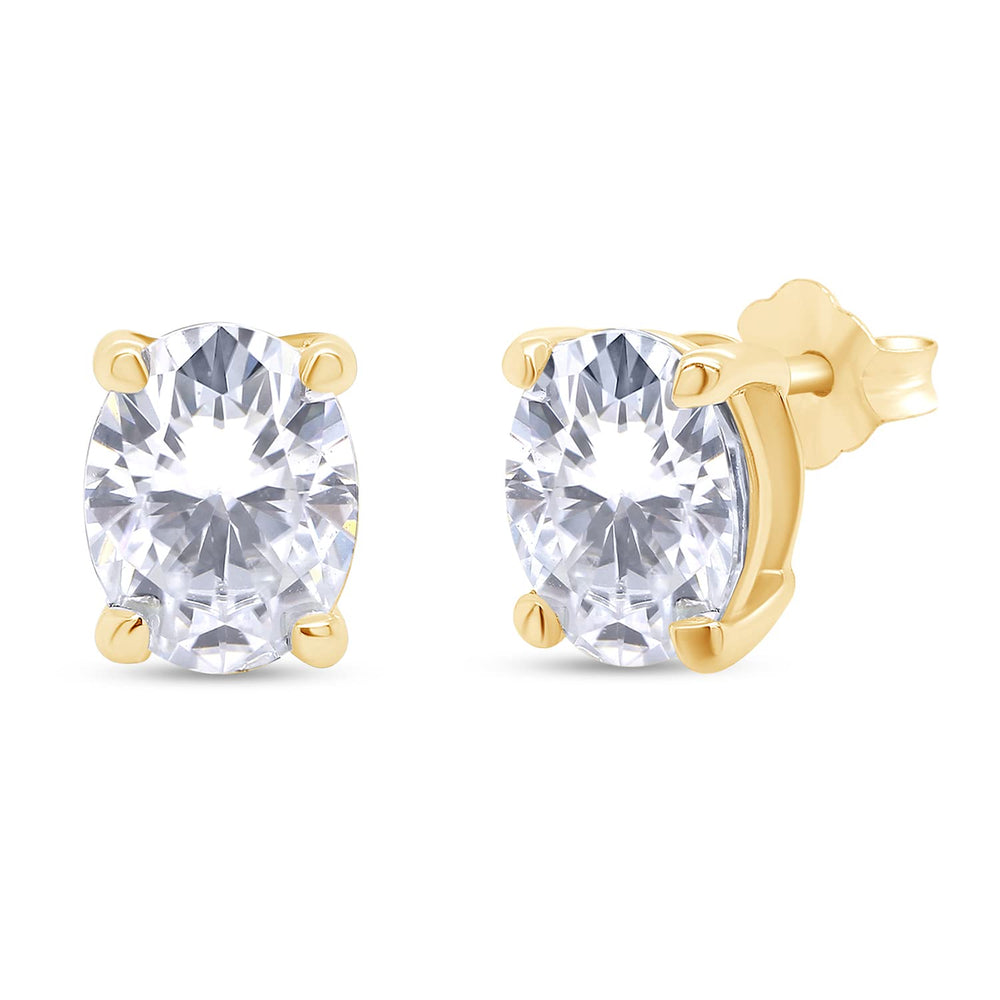 
                      
                        2.50 Carat Oval Cut Lab Created Moissanite Diamond Push Back Solitaire Stud Earrings In 925 Sterling Silver (2.50 Cttw)
                      
                    