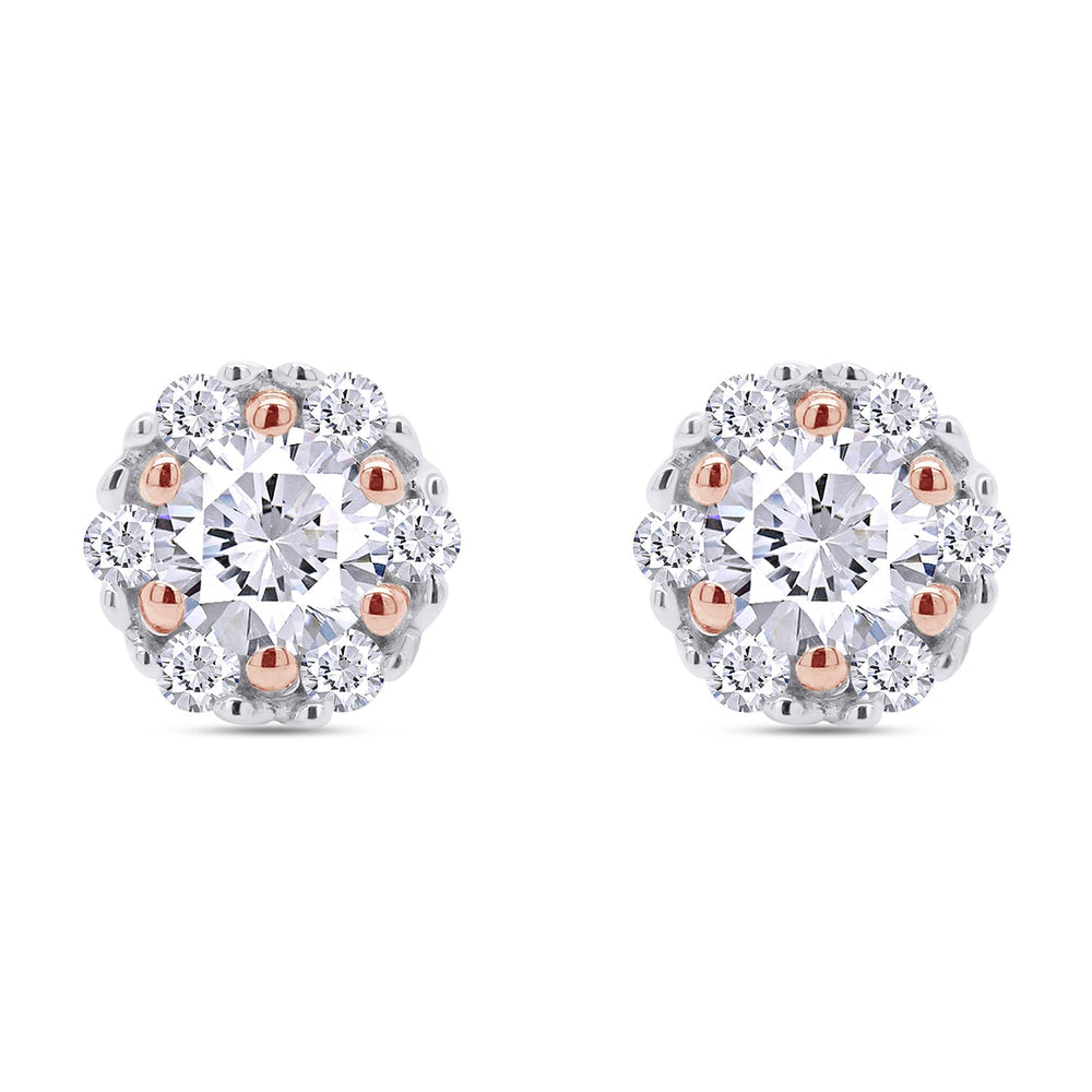 
                      
                        1 Carat Round Cut Lab Created Moissanite Diamond Push Back Flower Studs Earrings In 925 Sterling Silver (1 Cttw)
                      
                    