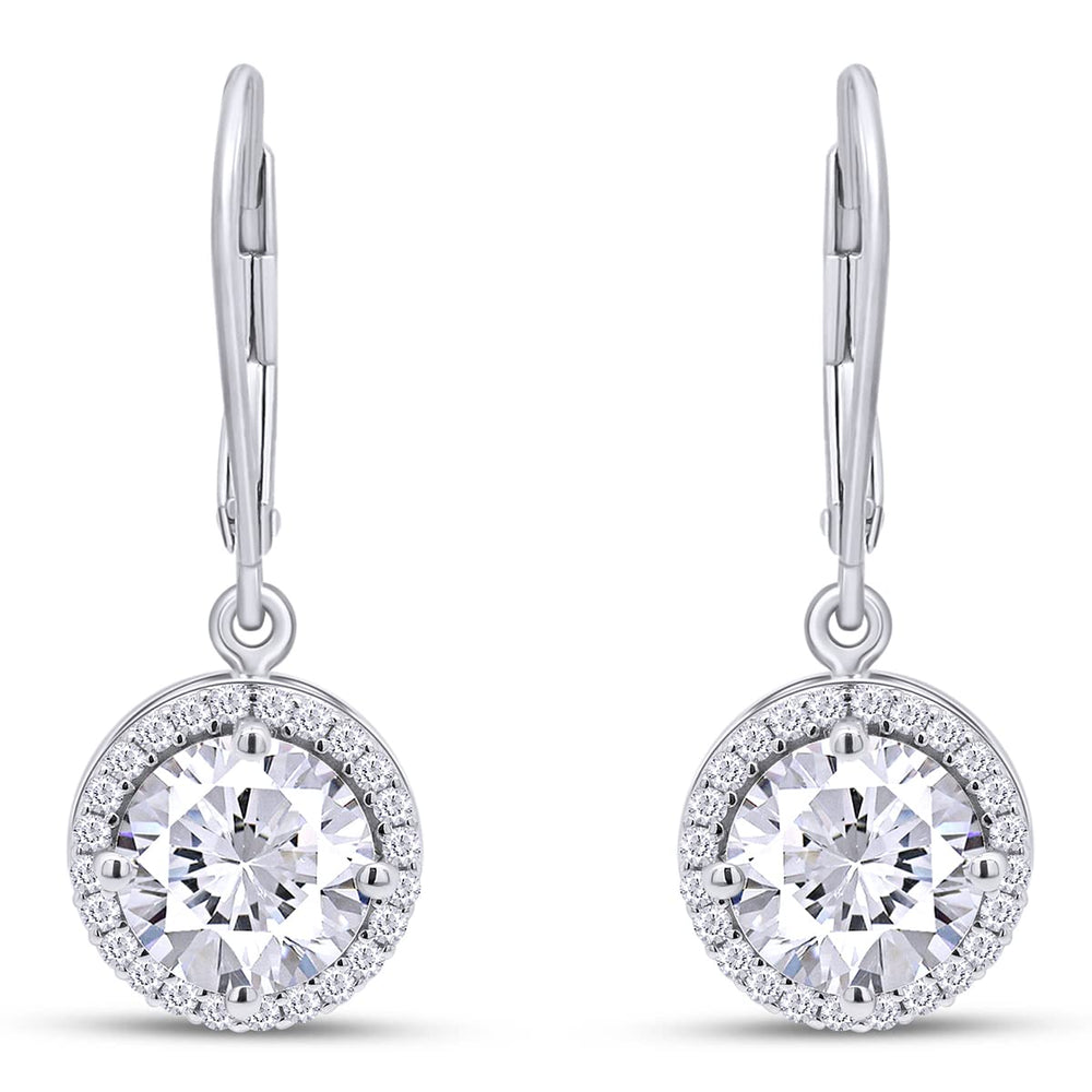 
                      
                        1 1/2 Carat Lab Created Moissanite Diamond Halo Dangle Drop Earrings In 925 Sterling Silver (1.50 Cttw)
                      
                    