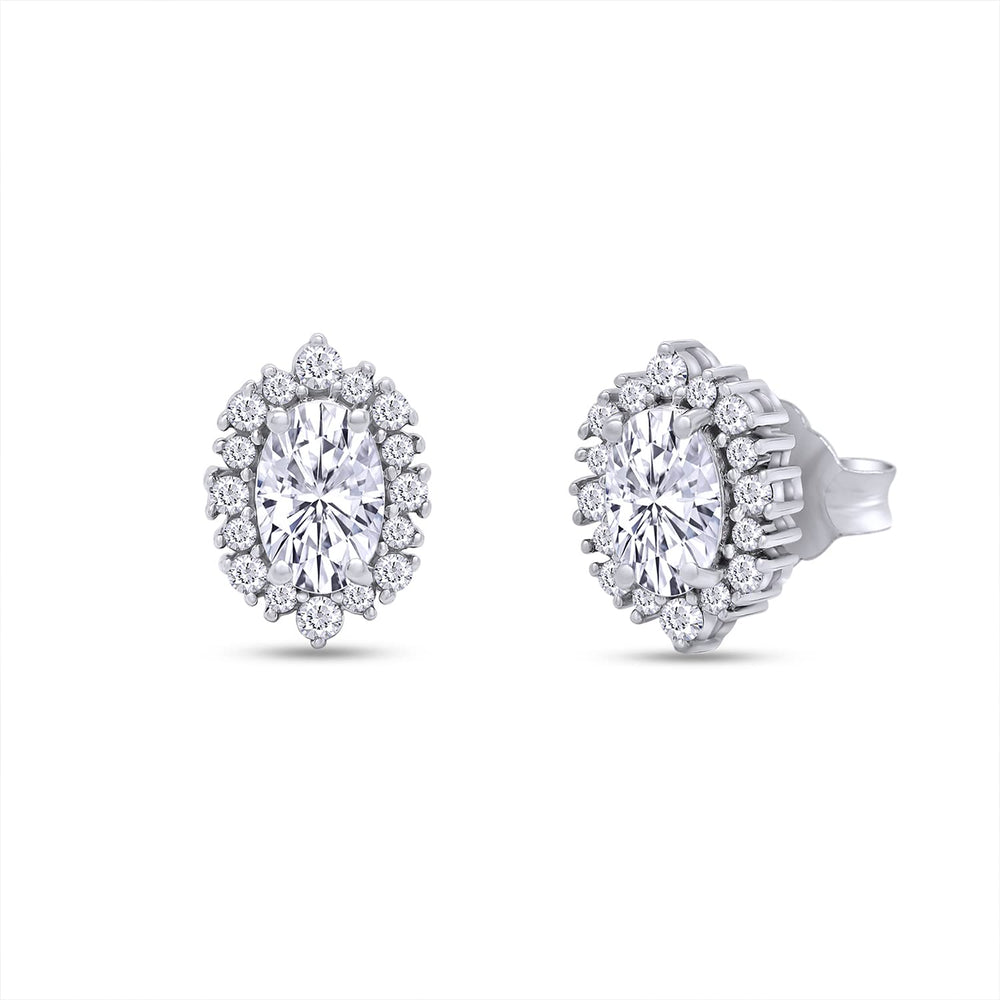 
                      
                        1 1/5 Carat Oval & Round Cut Lab Created Diamond Moissanite Oval Halo Stud Earring For Women In 925 Sterling Silver (VVS1 Clarity, 1.20 Cttw)
                      
                    