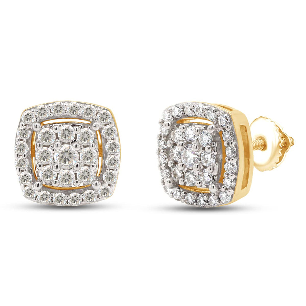 
                      
                        3/5 Ct Round Cut Lab Created Moissanite Diamond Cluster Cushion Frame Stud Earrings In 10K Or 14K Solid Gold (0.60 Cttw)
                      
                    