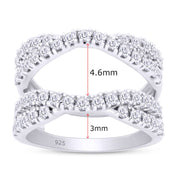Round Cut Lab Created Moissanite Double Infinity Wedding Ring Guard Enhancer For Women In 14K Gold Over Sterling Silver