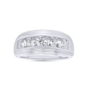 Lab Created Moissanite 5 Stone Channel Set Moissanite Ring