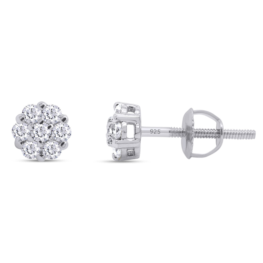 
                      
                        1 1/2 Carat Lab Created Moissanite Diamond Screw Back Flower Cluster Stud Earrings In 925 Sterling Silver (1.50 Cttw)
                      
                    