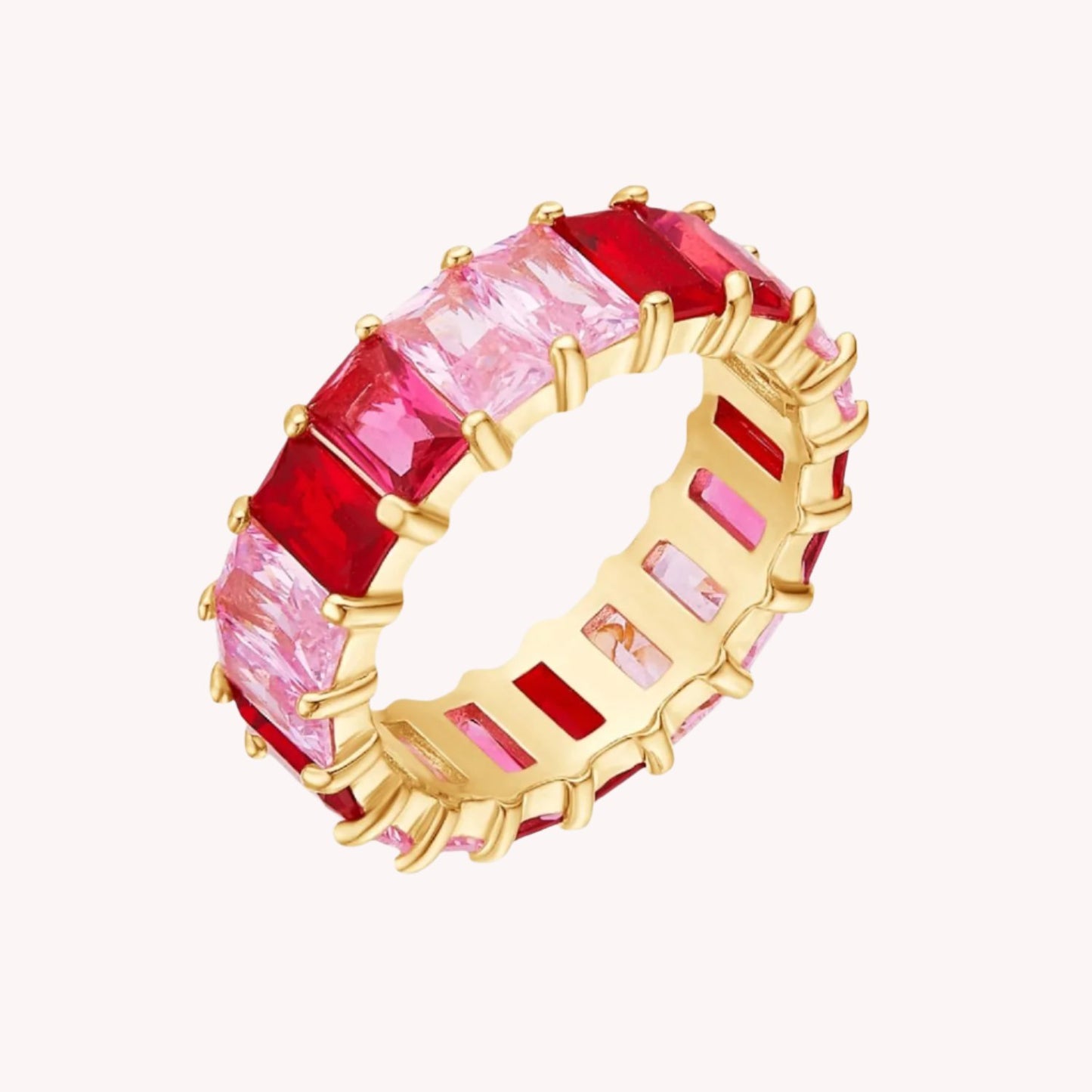 Eternity Shades of Pink Beauty Rainbow Ring