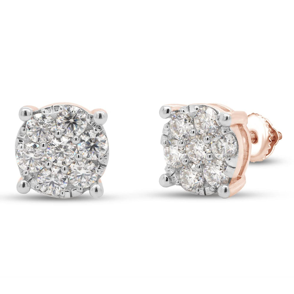 
                      
                        1 1/5 Carat Round Cut Lab Created Moissanite Diamond Cluster Stud Earrings In 10K Or 14K Solid Gold (1.20 Cttw)
                      
                    