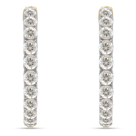 2 1/10 ct.t.w Lab Created Moissanite Diamond Hoop Earrings In 925 Sterling Silver