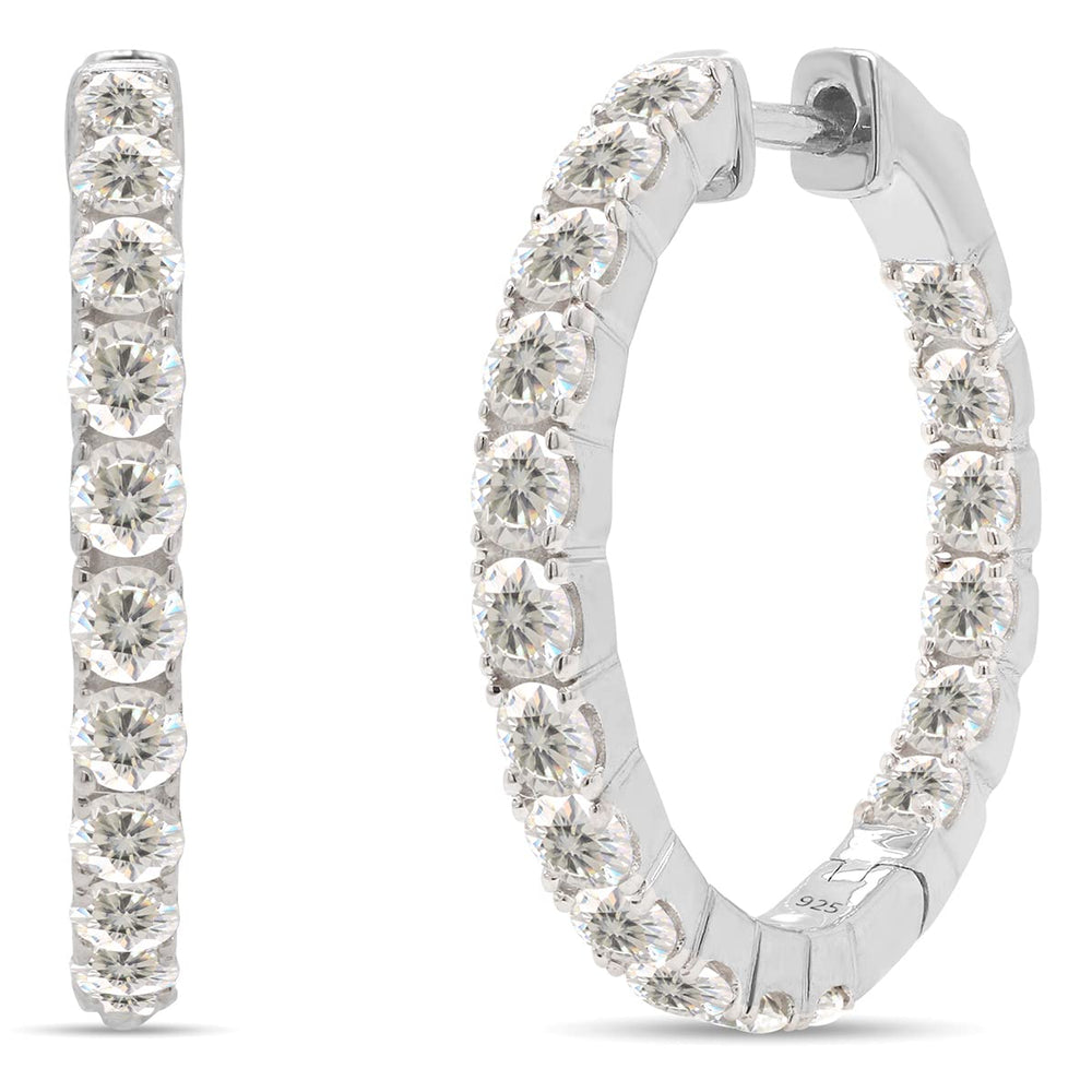 
                      
                        2 1/10 ct.t.w Lab Created Moissanite Diamond Hoop Earrings In 925 Sterling Silver
                      
                    