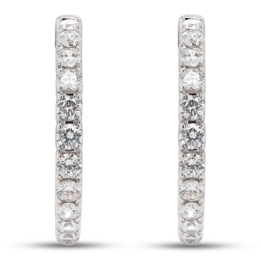 
                      
                        3 Carat Lab Created Moissanite Diamond Inside Outside Hoop Earrings In 925 Sterling Silver Jewelry For Women
                      
                    